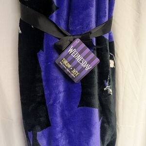 Wednesday Throw Blanket in Black and Purple